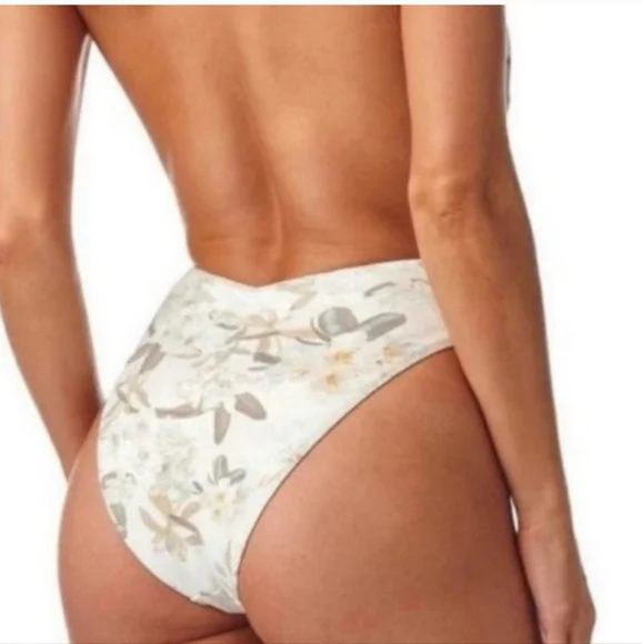 Montce Ete Floral Tropez One-Piece Swimsuit Floral Sexy Halter Swimwear - Picture 6 of 9